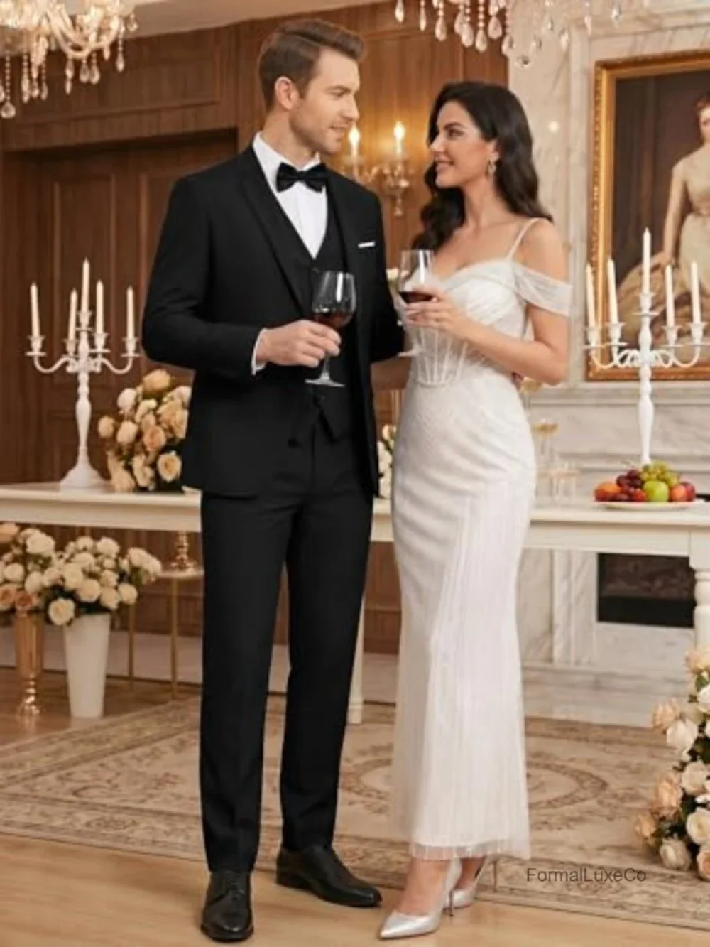 Men's 3-Piece Slim Fit Suit Set Blazer Vest Pants Formal Wedding Prom Business